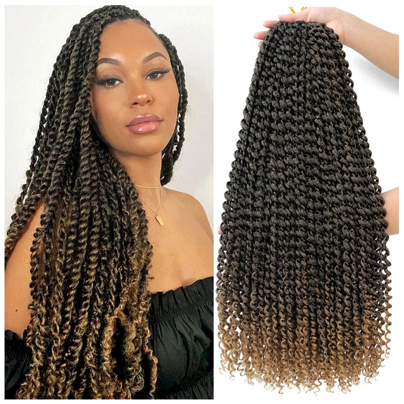Dansama Passion Twist Hair Water Wave Braiding Hair for Butterfly Style Crochet Braids Bohemian Hair Extensions 24inch Pack of 7 T1B27